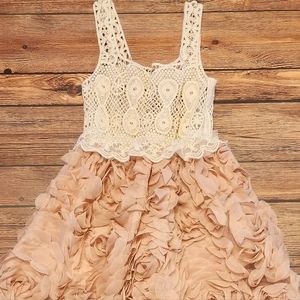 Dusty rose kids dress, size 5-6